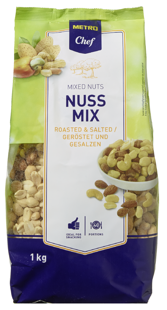 METRO Chef Nuss Mix geröstet & gesalzen - 1 kg Beutel