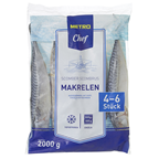 METRO Chef Makrelen tiefgefroren, ausgenommen, mit Kopf, Wildfang, ca. 300 - 500 g Stücke, 2 kg Beutel