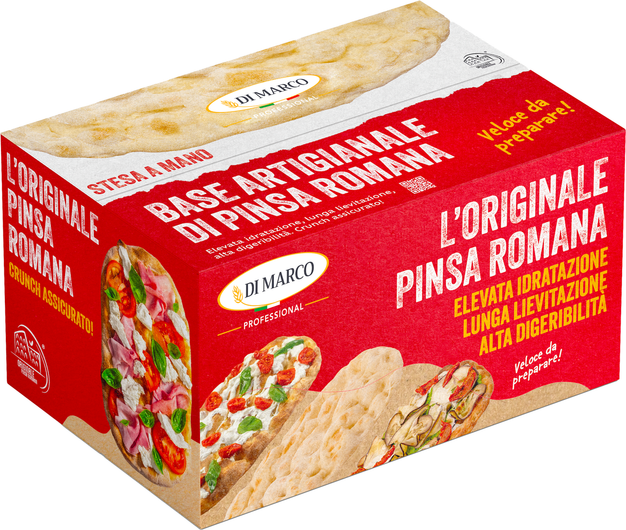 Di Marco Pinsa Romana Classica, tiefgefroren, 16 Stück à ca, 230 g - 3,68 kg Karton