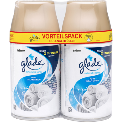 Glade Automatic Spray Pure Clean Linen Nachfüllpackung 2er - 538 ml Dose