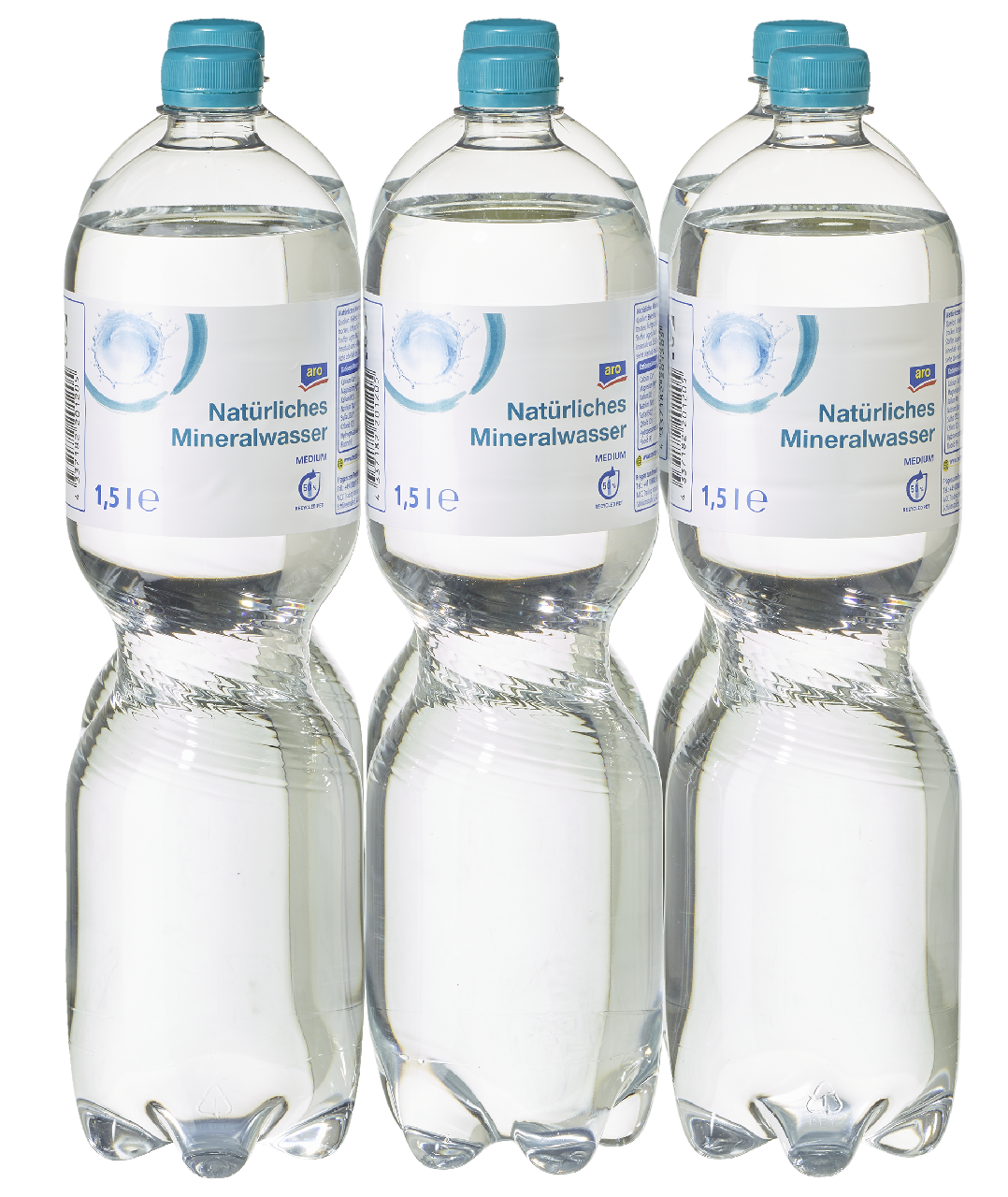 aro Mineralwasser Medium Einweg - 6 x 1,5 l Flasche