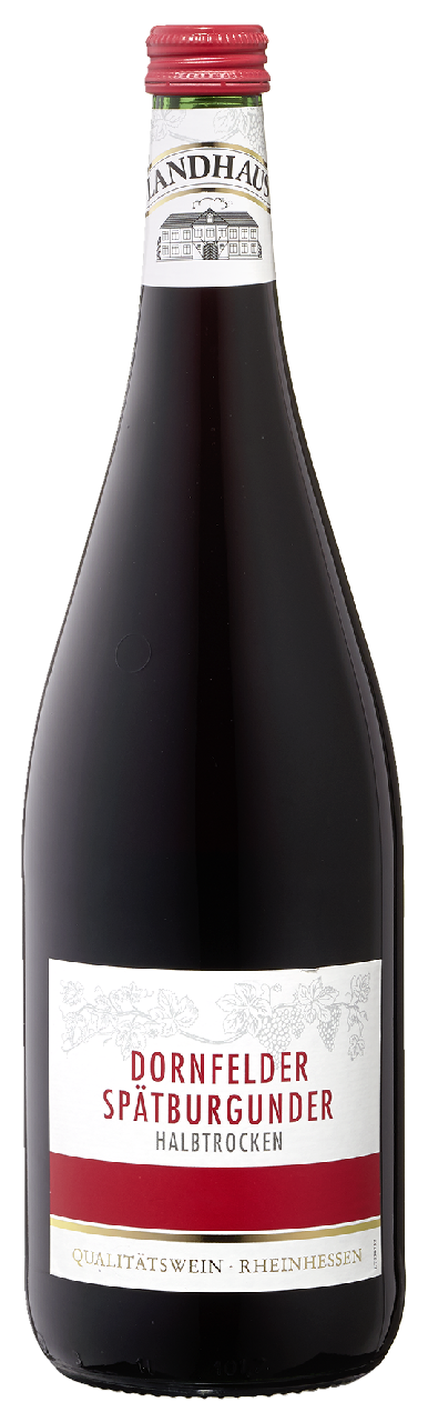 Landhaus Dornfelder Späburgunder Rotwein halbtrocken - 1 l Flasche