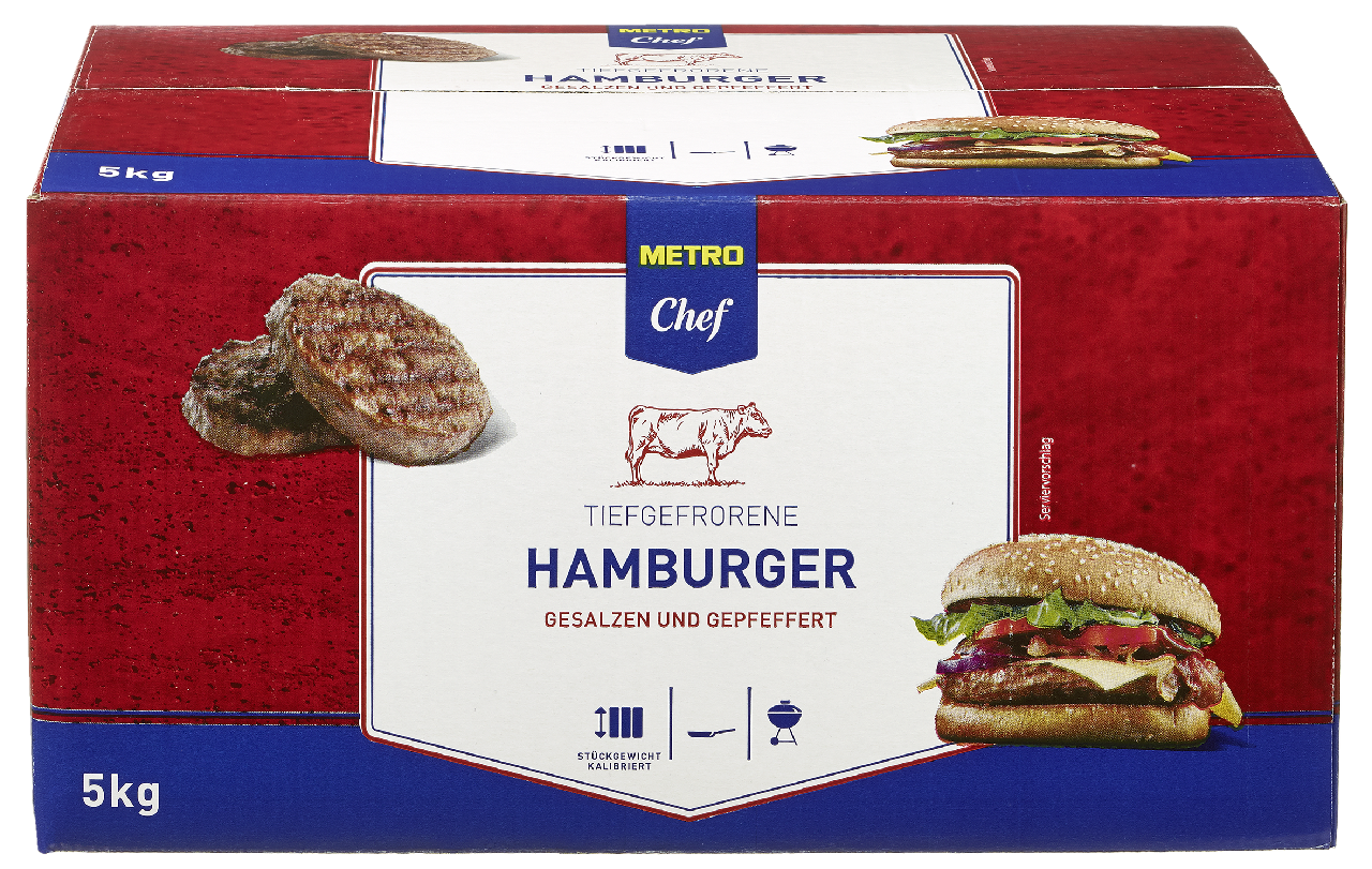 METRO Chef Hamburger Patty tiefgefroren 28 Stück à ca. 180 g - 5,04 kg Karton