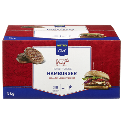 METRO Chef Hamburger Patty, 28 Stück à ca. 180 g, tiefgefroren - 5,04 kg  Karton | METRO | 