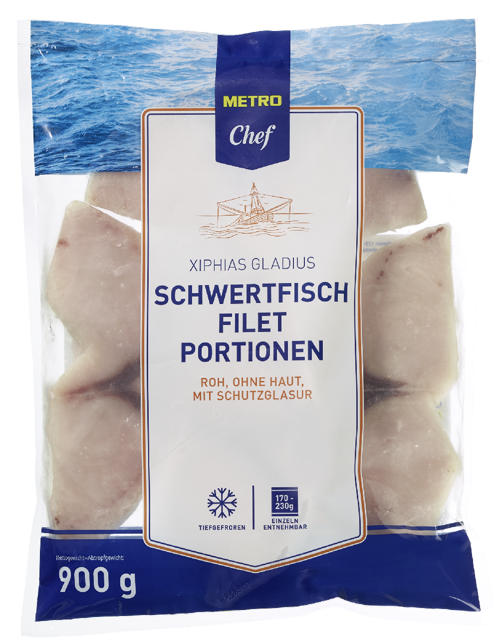 METRO Chef Schwertfischfilet tiefgefroren - 900 g Beutel