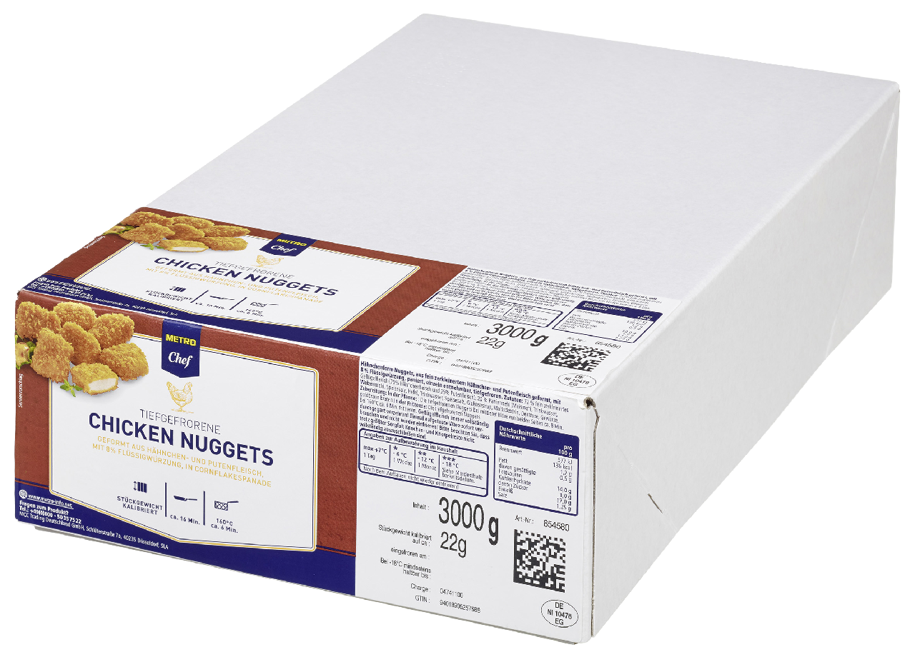METRO Chef Chicken Nuggets tiefgefroren, paniert - 3 kg Karton