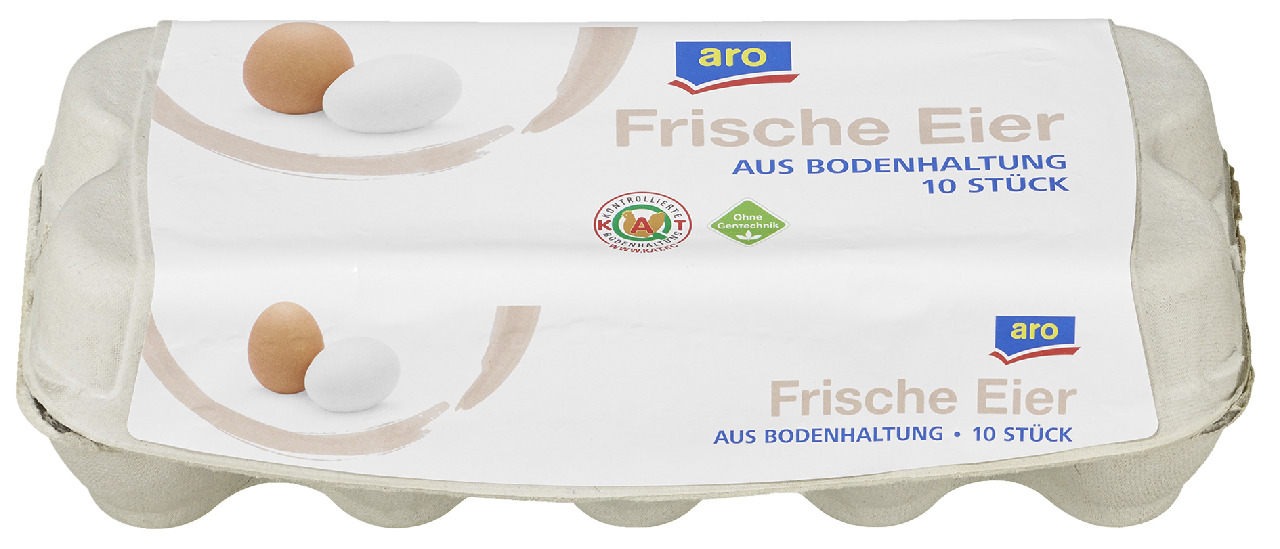 aro Eier M/L Weiß/Braun Bodenhaltung - 10 Stück je Packung