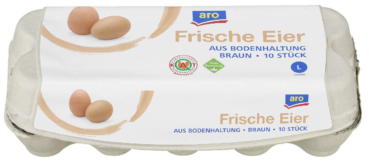 aro Eier L Braun Bodenhaltung - 10 Stück je Packung