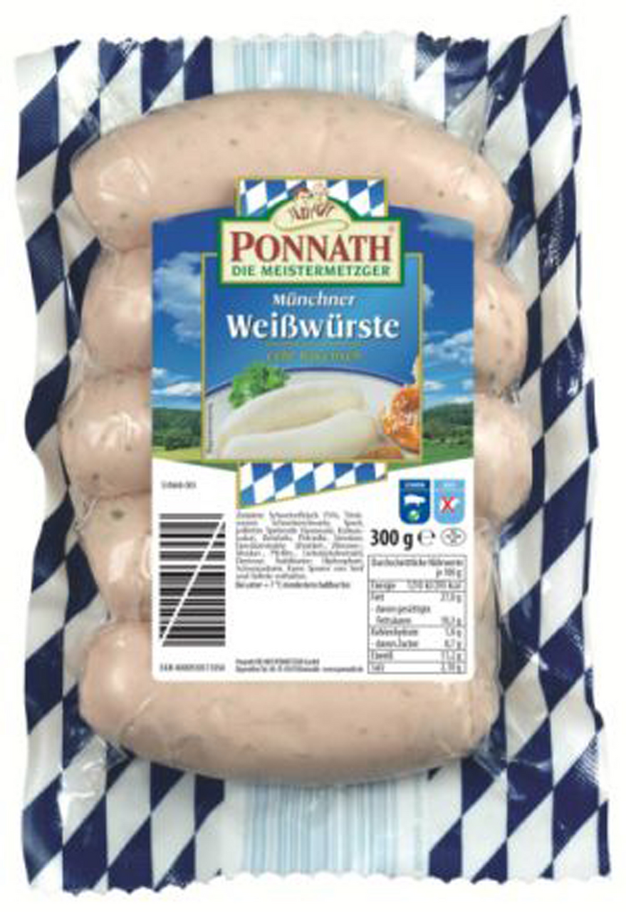 Schlütters Ponnath Münchner Weißwürste - 300 g Packung