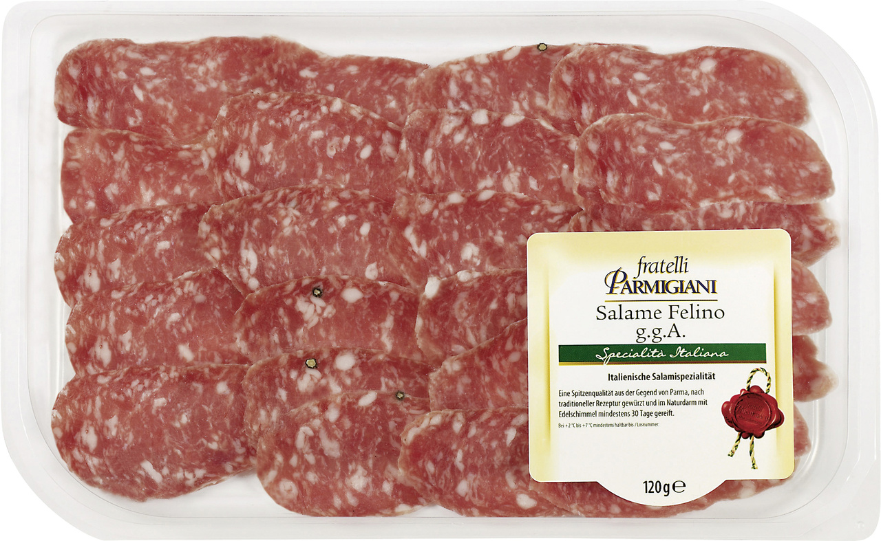 Fratelli Parmigiani Salami Felino - 120 g Packung
