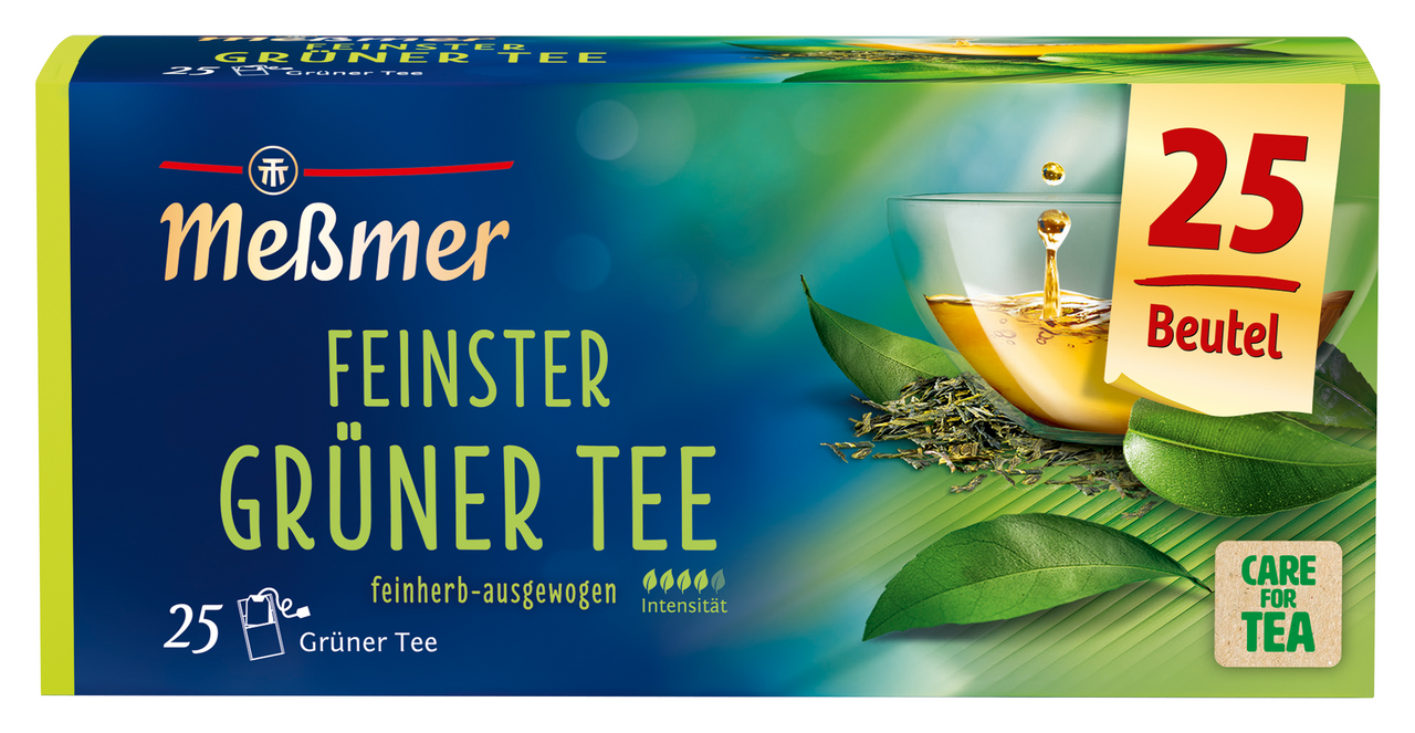 Meßmer feinster Grüner Tee herb-frisch, 25 Teebeutel - 44 g Faltschachtel