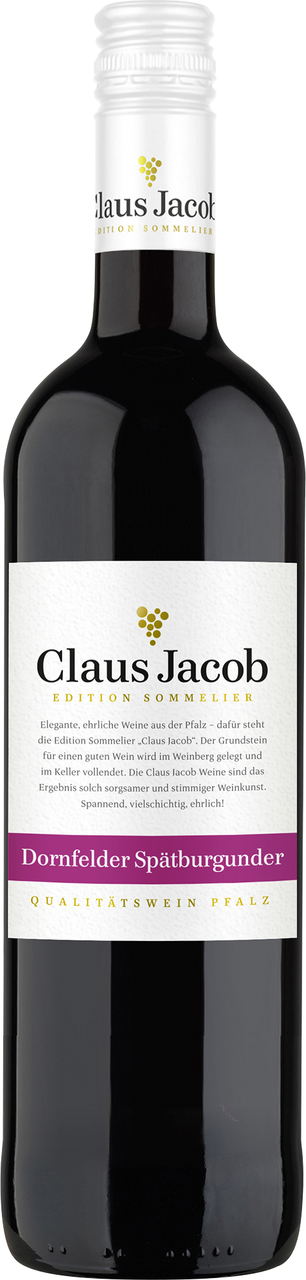 Claus Jacob Dornfelder Spätburgunder Rotwein - 750 ml Flasche