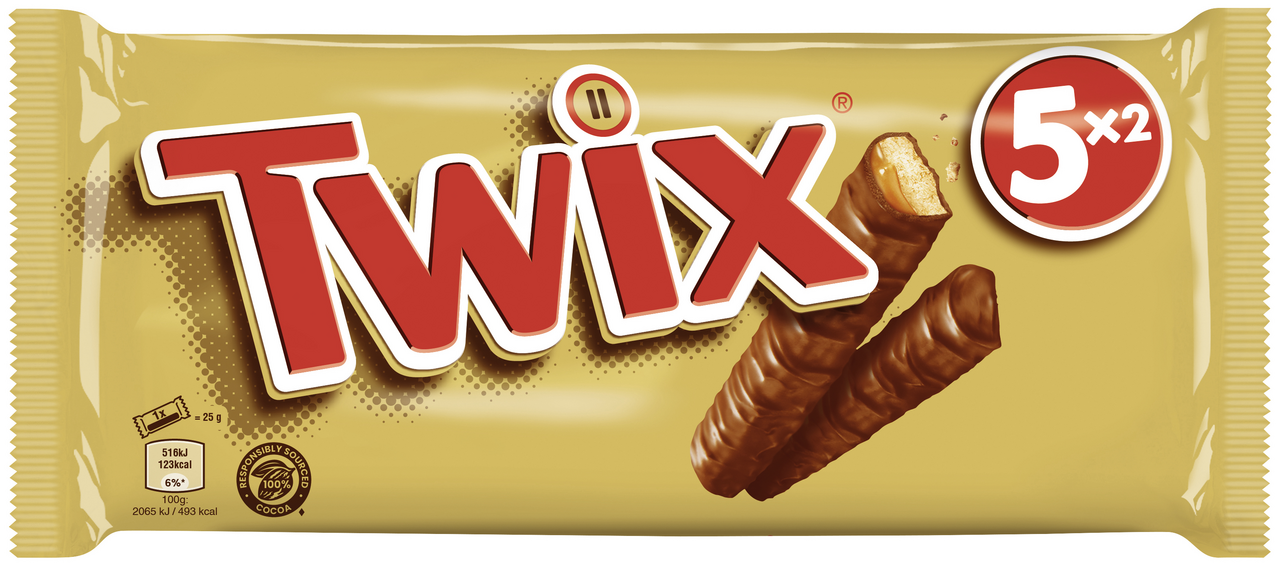 Twix Riegel 5 x 50 g - 250 g Paar