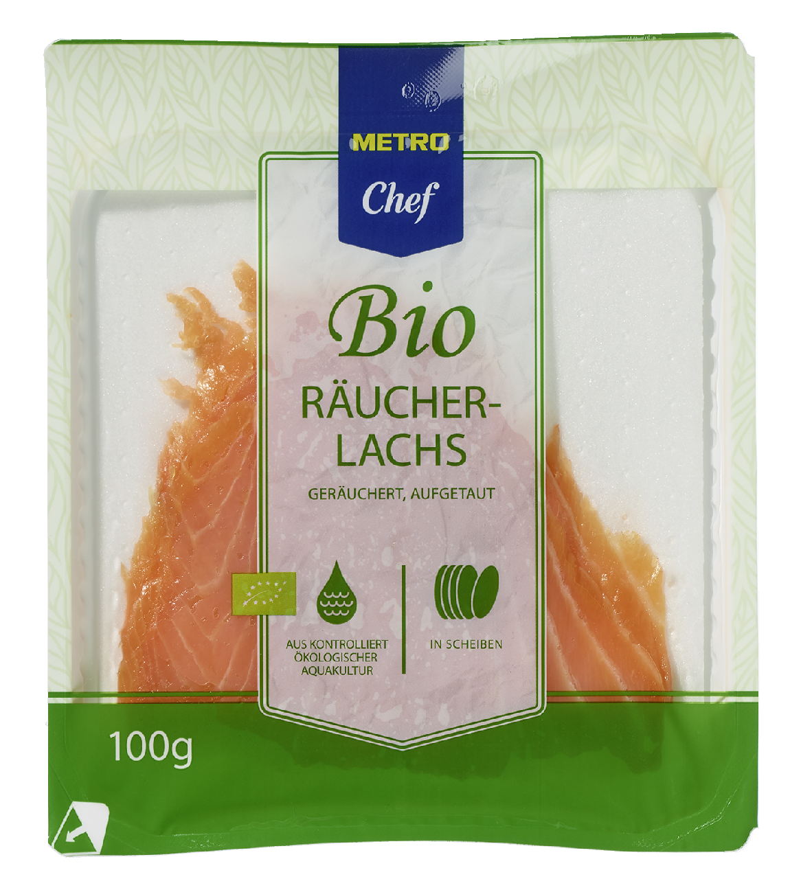 METRO Chef Bio Räucherlachs gekühlt - 100 g Packung