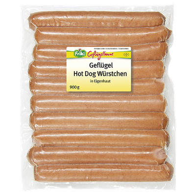 HOT DOG WORLD Geflügel-Hot-Dog-Würstchen 60 G – 12er Pack, Halal, Glutenfrei, Ohne Glutamat