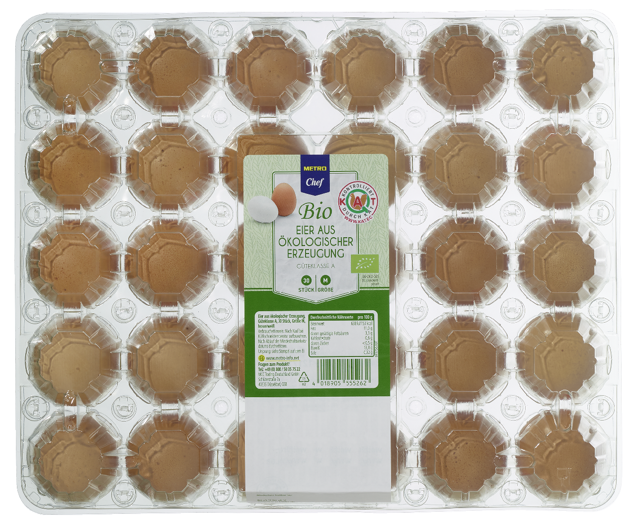 METRO Chef Bio Eier M, Weiß/Braun - 30 Stück je Packung