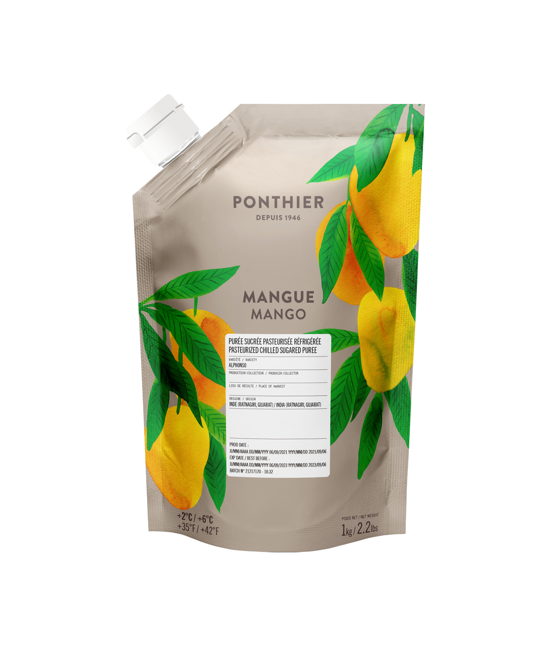 Ponthier Mango Püree - 1 kg Beutel