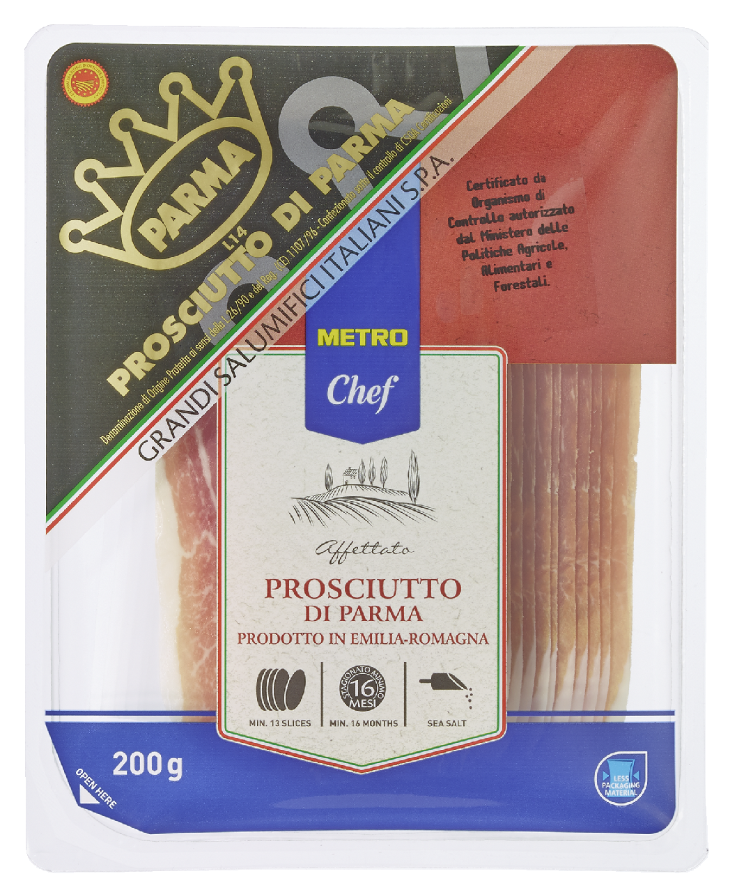METRO Chef Parma Schinken geschnitten - 200 g Packung