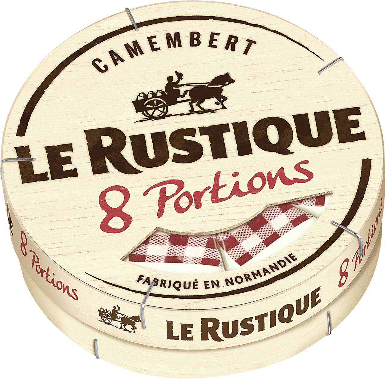 Le Rustique Camembert 8/8 Portionen 48 % Fett - 1 x 240 g Schachtel