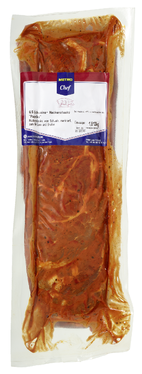 METRO Chef QS Schweine-Nackensteaks mariniert vak.-verpackt ca. 8 Stück - je kg