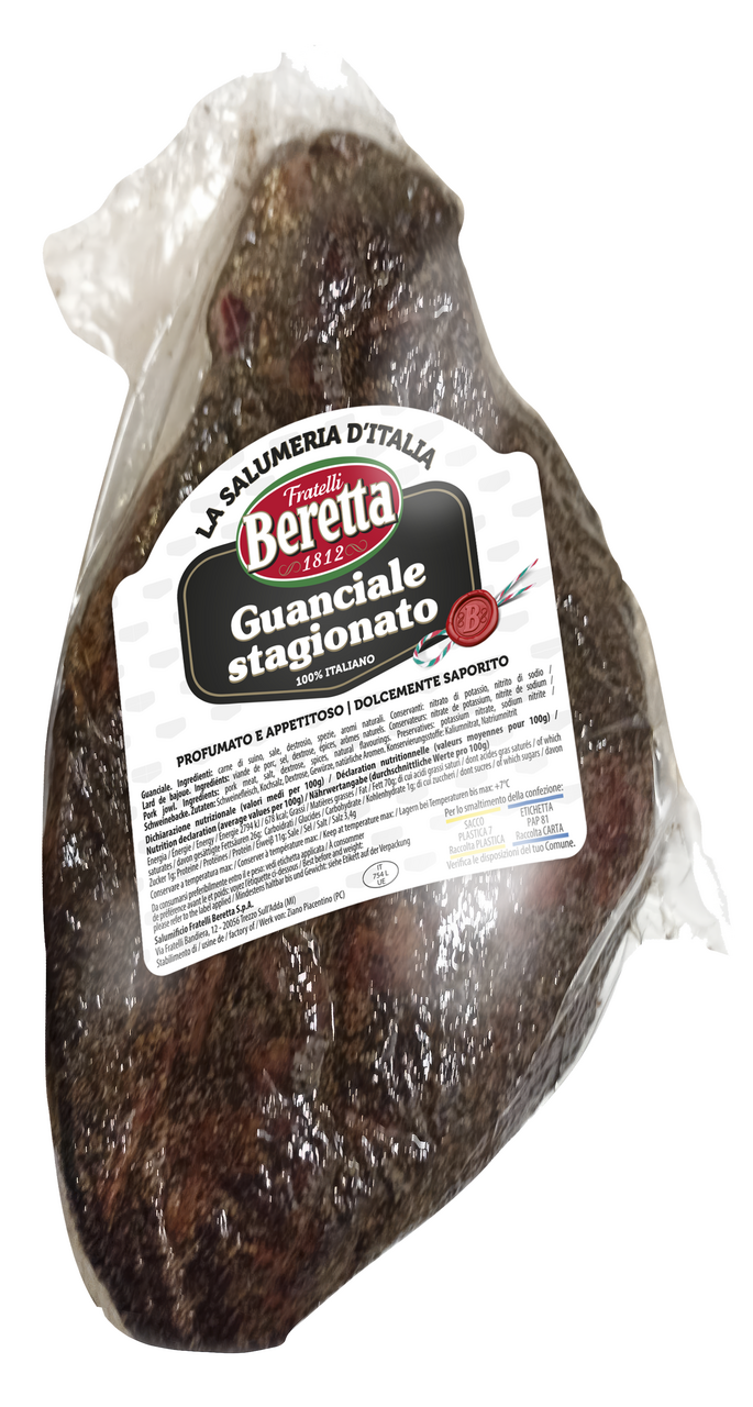 Beretta Guanciale Stagionato vakuumiert ca. 1,8 kg Stück - je kg