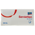 aro Servietten Weiß 33 x 33 cm, 1-lagig - 500 Stück Packung