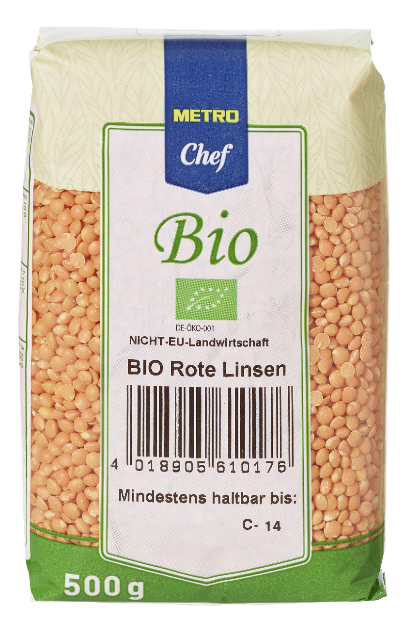 METRO Chef Bio Rote Linsen - 500 g Beutel