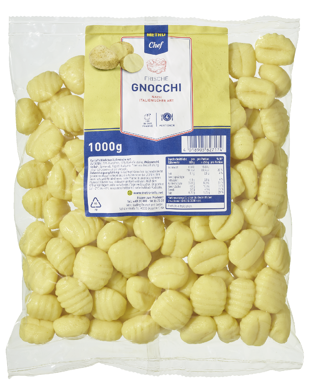 METRO Chef Gnocchi gekühlt - 1 kg Packung