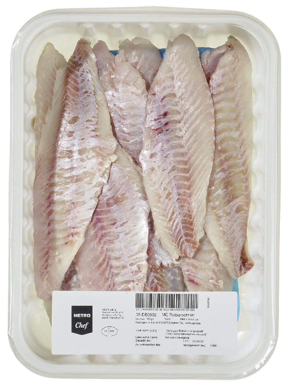 METRO Chef Rotbarschfilet ohne Haut 180 g+ 2 kg MAP - je kg