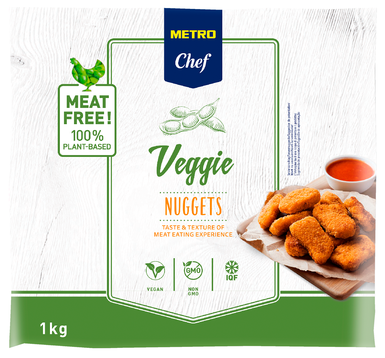METRO Chef Vegane Nuggets IQF tiefgefroren - 1 kg Packung