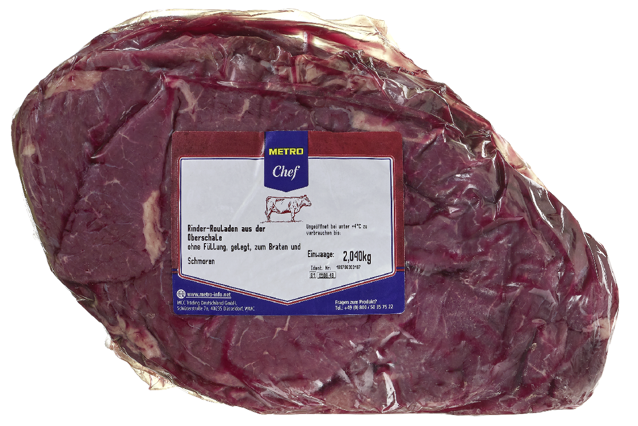 METRO Chef Rinder Rouladen aus der Oberschale, 10 Stück à ca. 200 g vac.-verpackt - je kg
