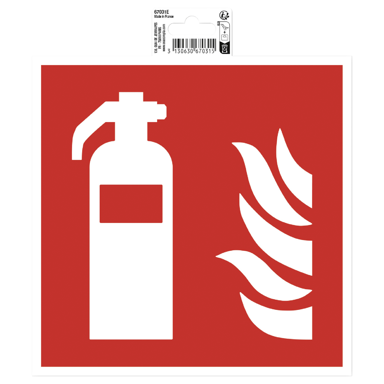 Exaclair Aufkleber Feuerlöscher 20 x 20 cm