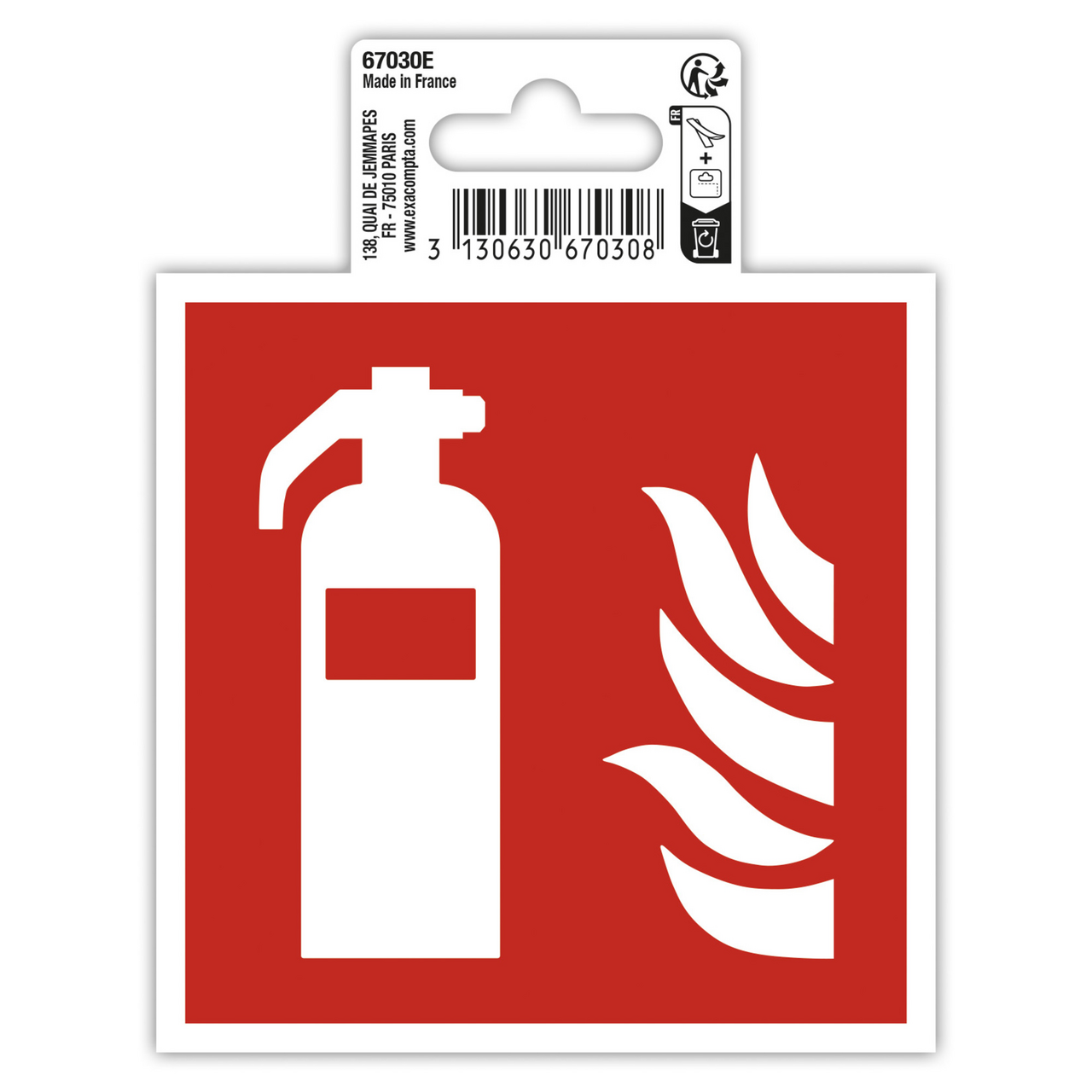Exaclair Aufkleber Feuerlöscher 10 x 10 cm