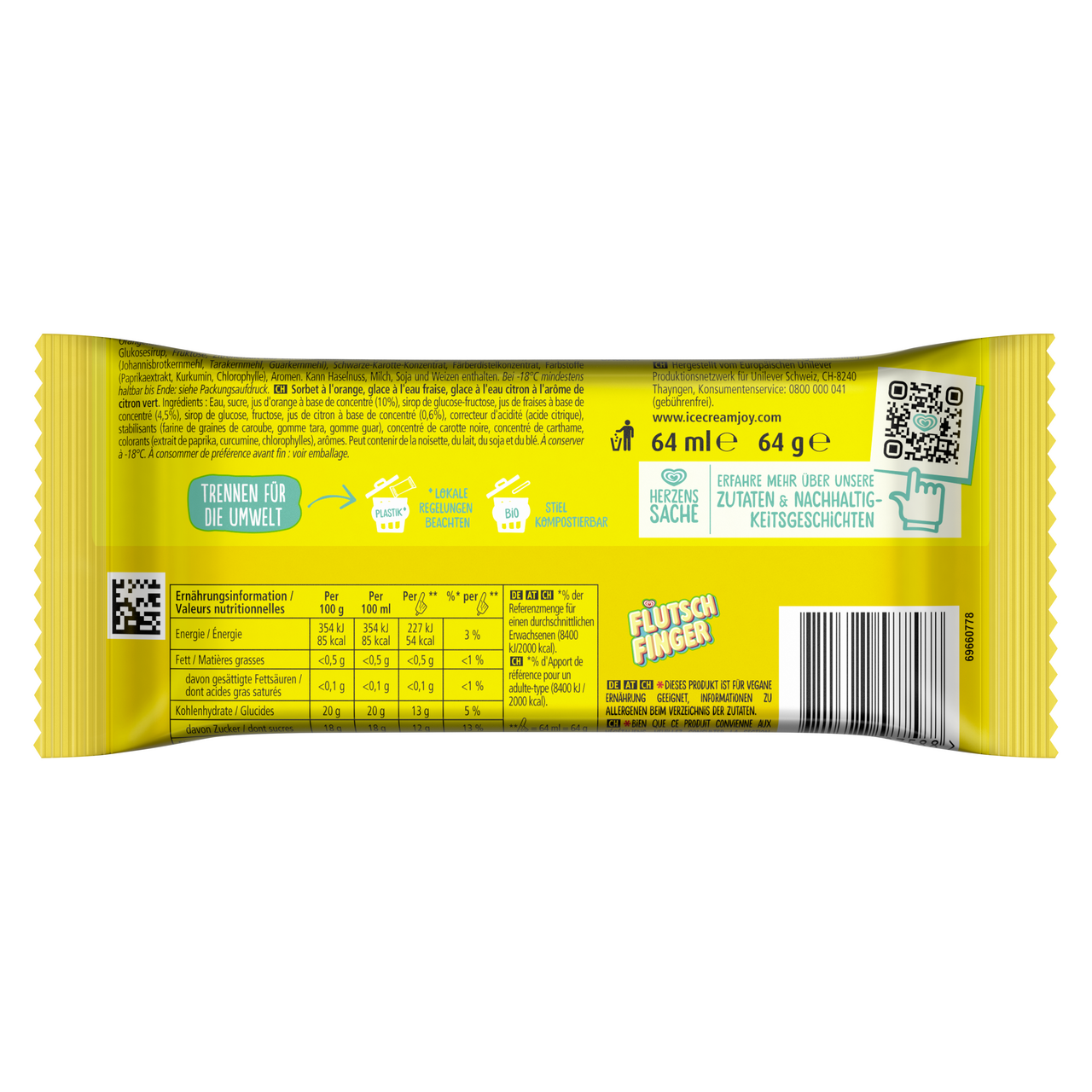 Langnese Flutschfinger tiefgefroren - 64 ml Stück