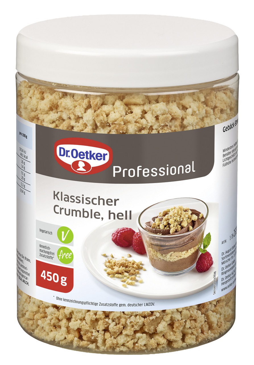 Dr. Oetker Klassischer Crumble hell - 450 g Dose