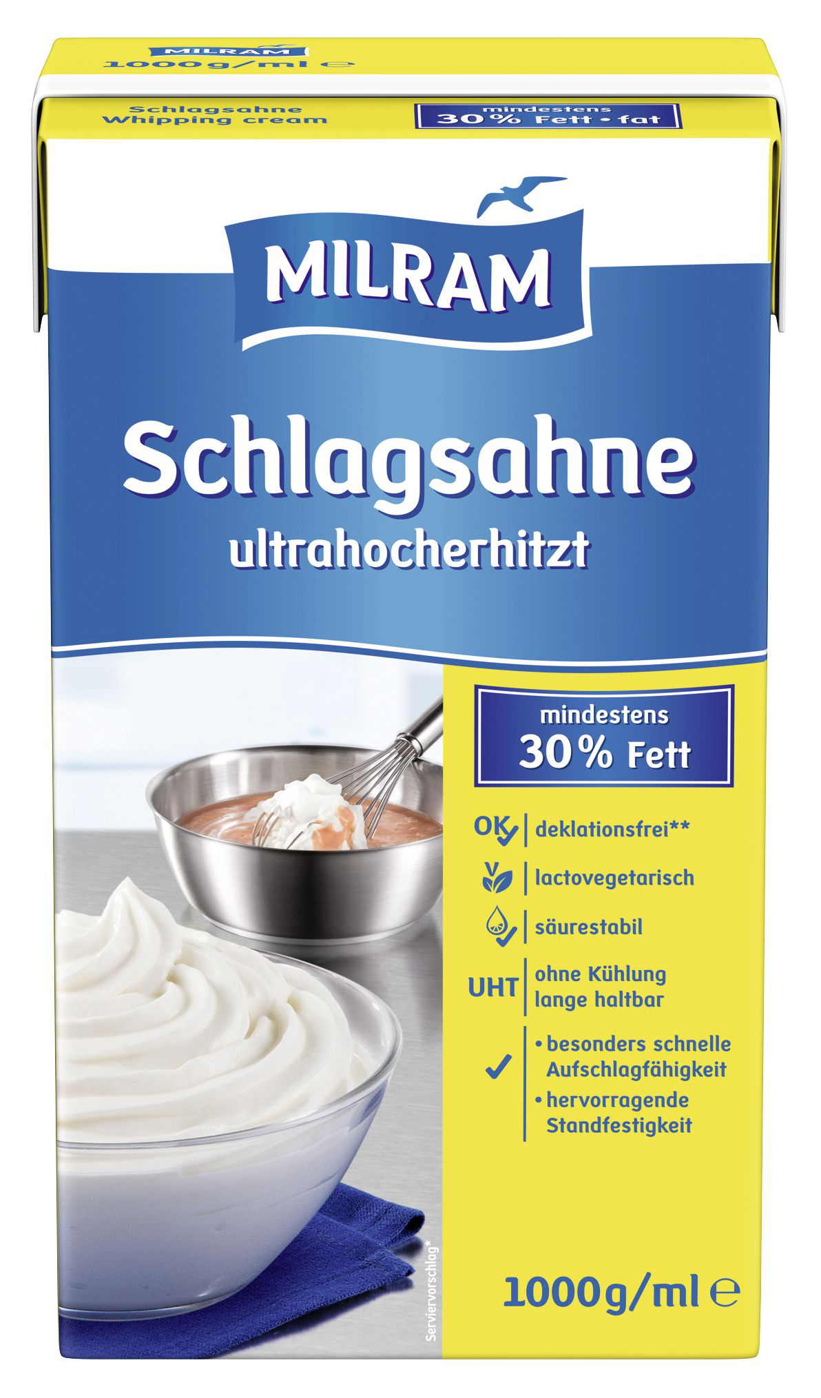 Milram H-Schlagsahne 30 % Fett - 1 kg Faltschachtel