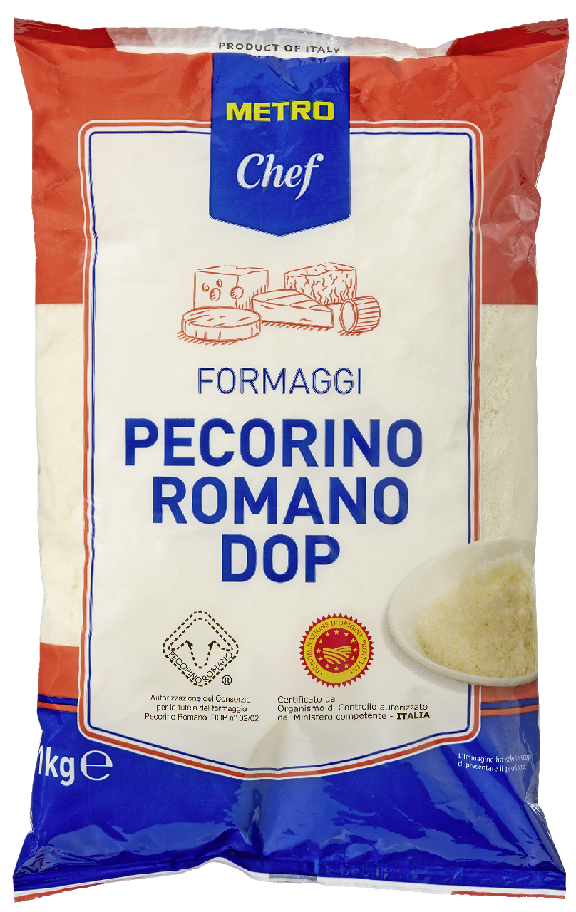 METRO Chef Pecorino Romano DOP gerieben 46 % - 1 kg Beutel