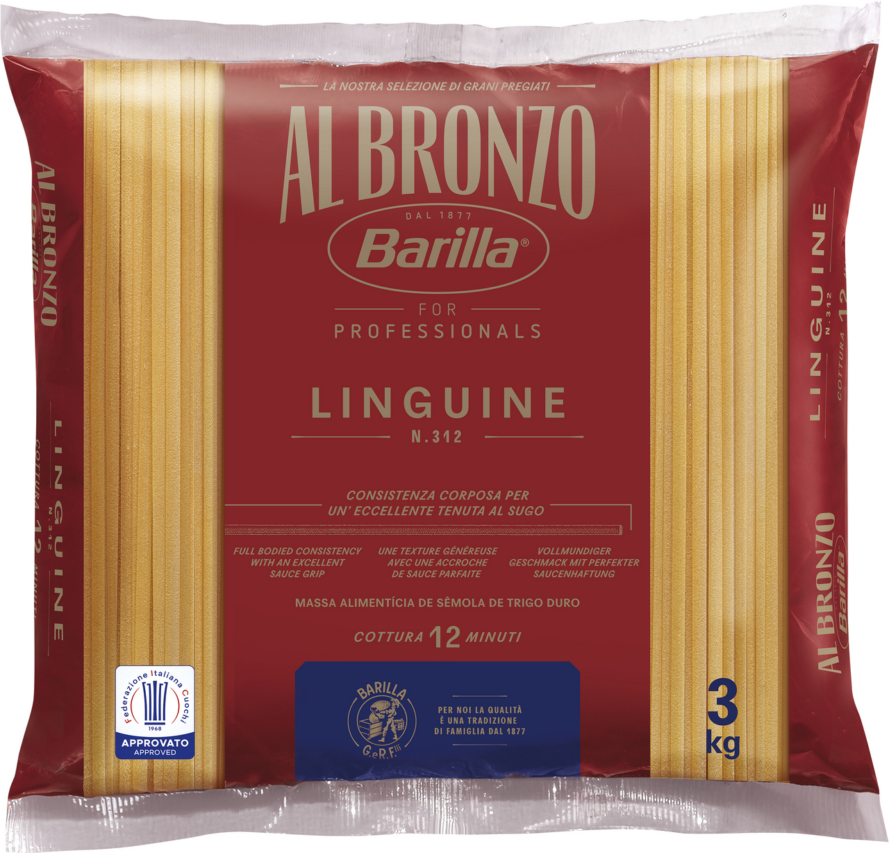 Barilla Al Bronzo Linguine - 3 kg Beutel