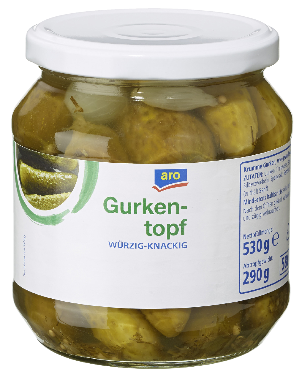 aro Gurkentopf würzig-knackig - 580 ml Glas