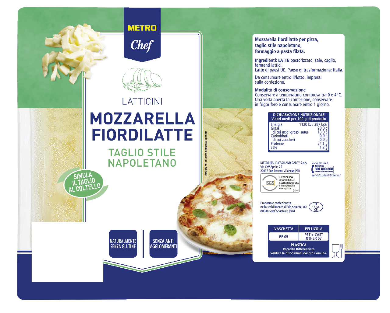METRO Chef Mozzarella Fiordilatte Napoli 42 % - 2,5 kg Stück
