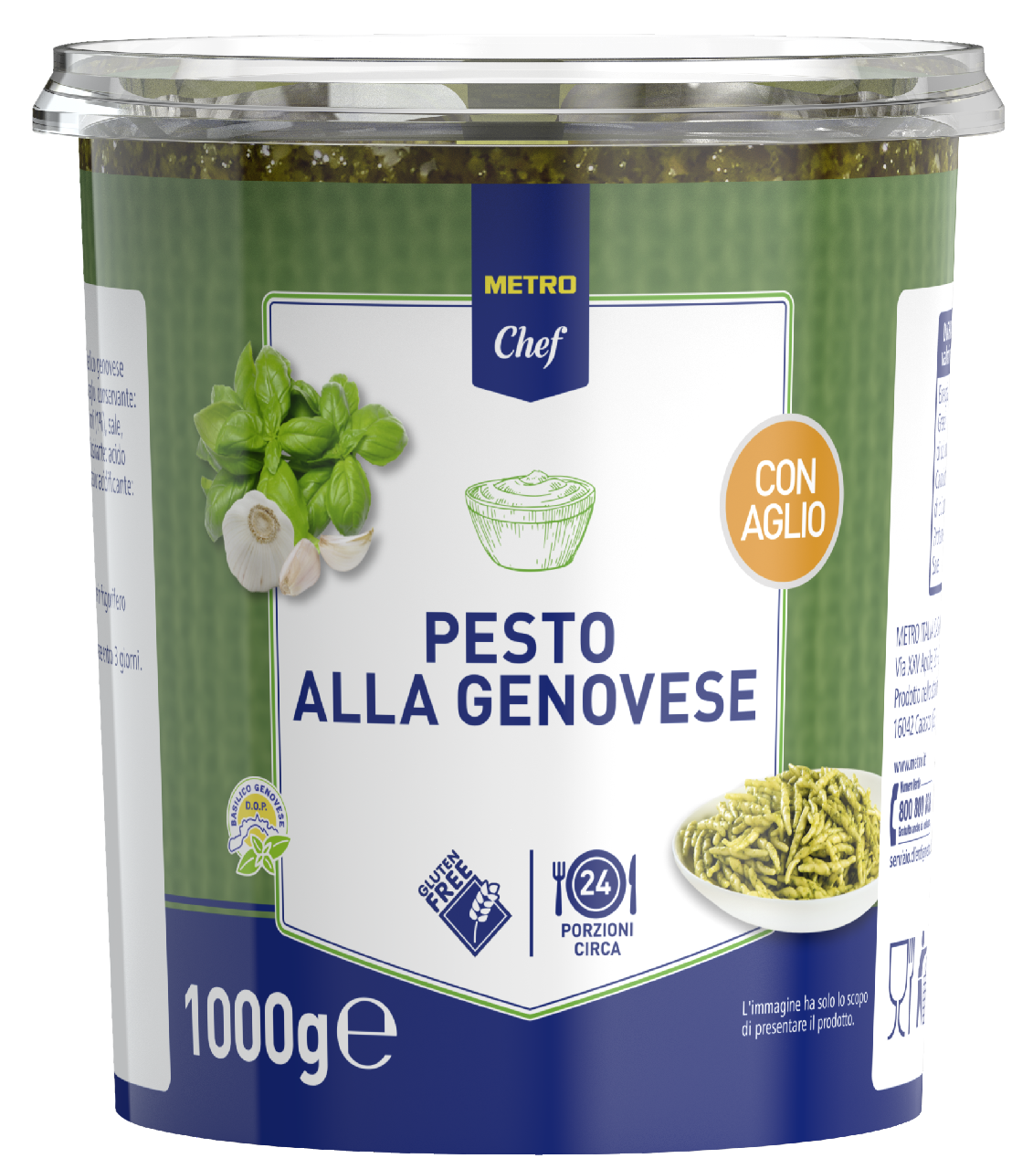 METRO Chef Pesto Genovese mit Knoblauch - 1 kg Packung