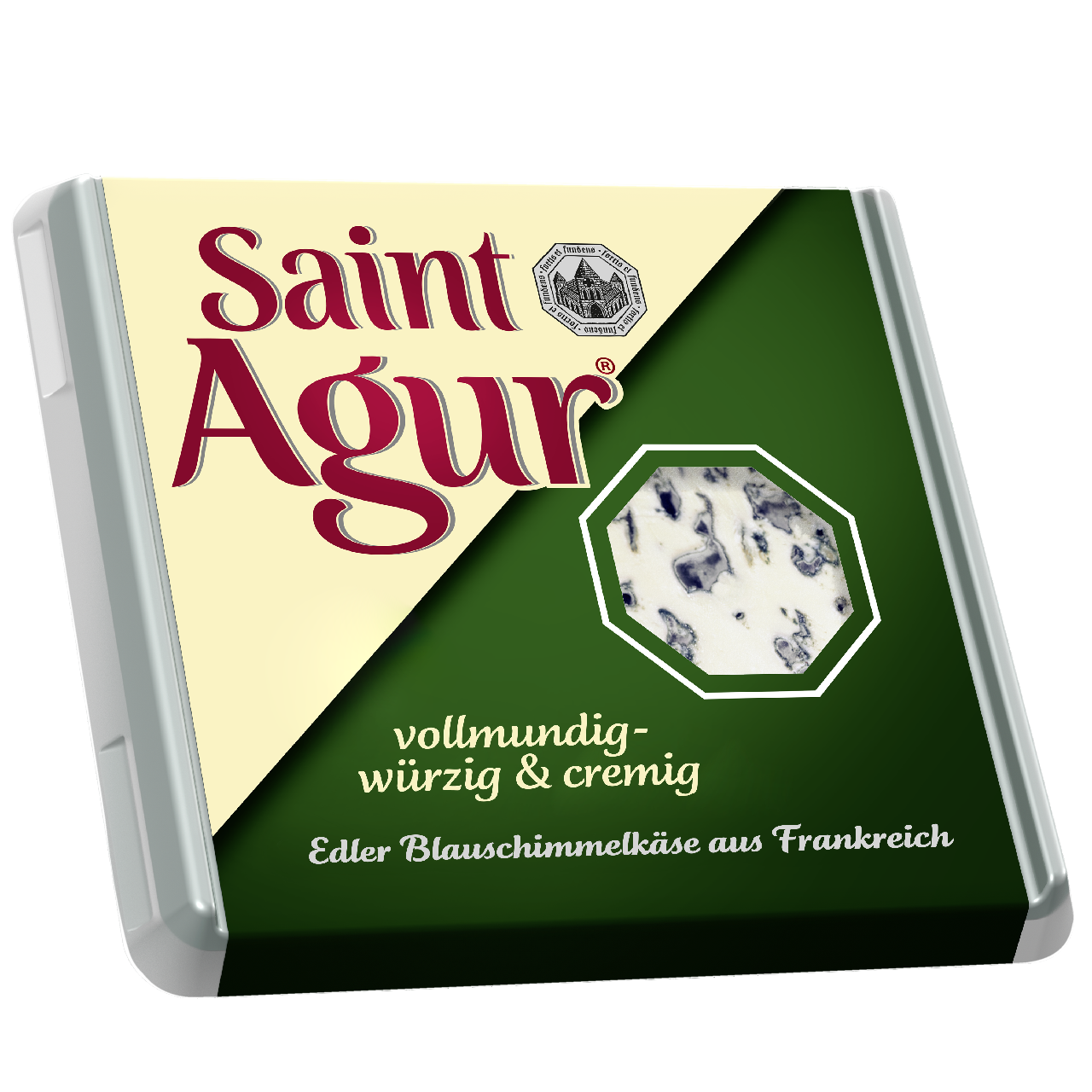 Saint Agur Weichkäse mit Blauschimmel Herkunft aus Frankreich, 60 % Fett 125 g Packung
