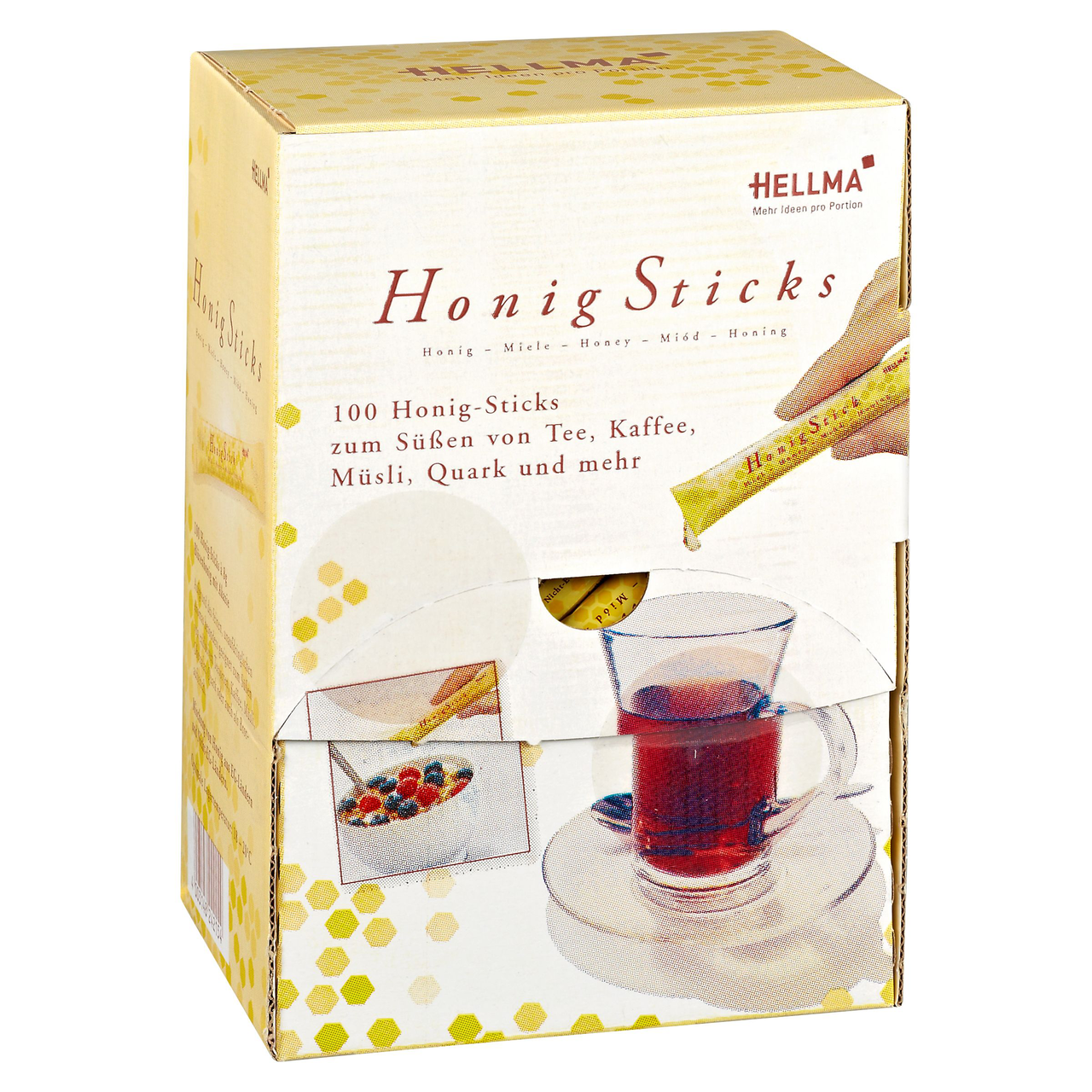 Hellma Honig Sticks Einzelportionen 100 Stück á 8 g - 1 x 800 g Packung