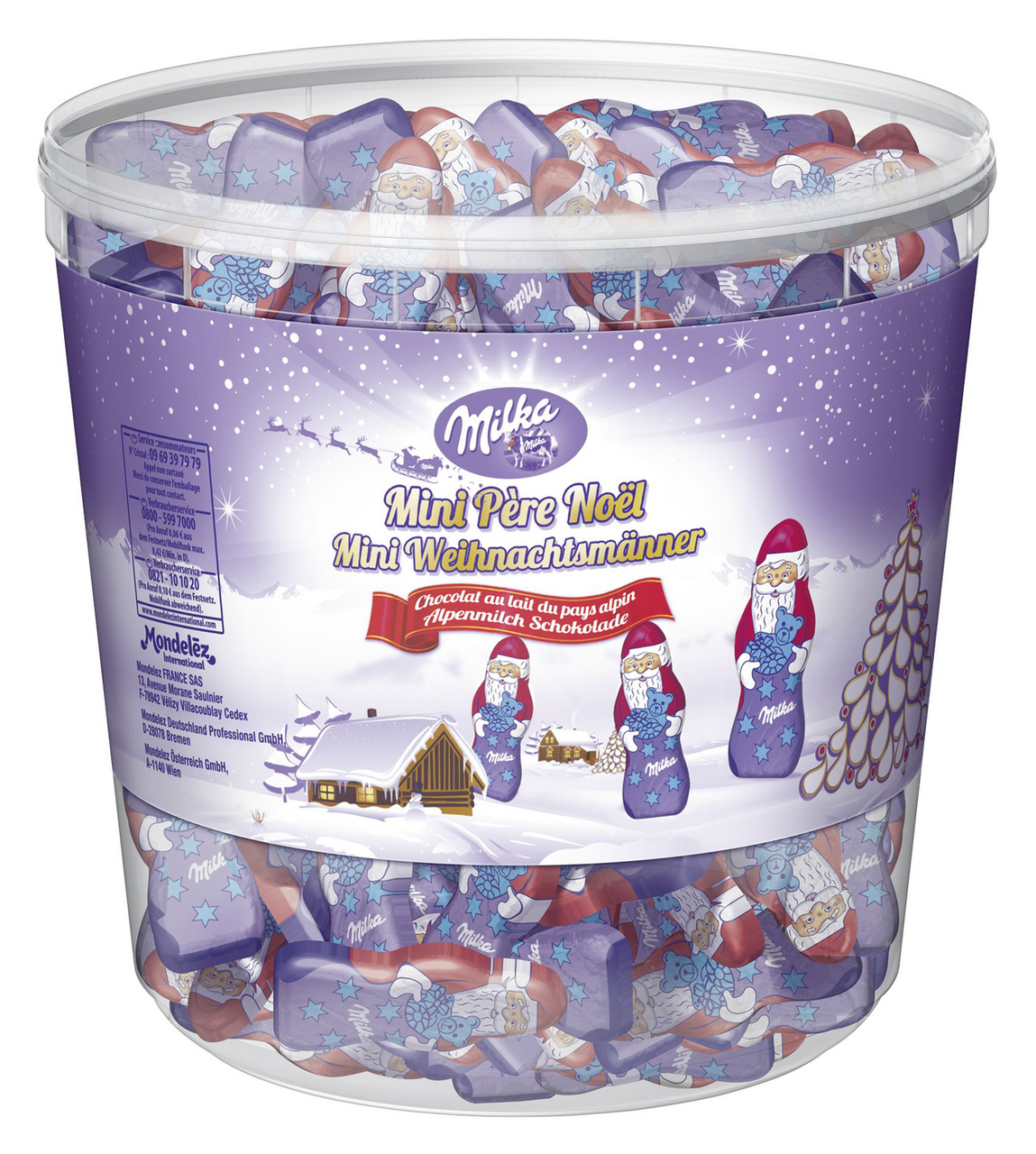 Milka Mini Weihnachtsmann 1,54 kg Eimer