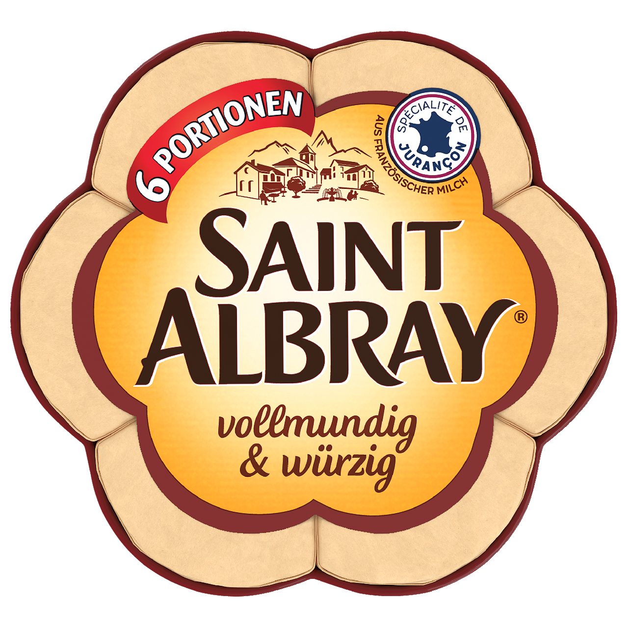 Saint Albray Weichkäse Rotschimmelkäse, 60 % Fett, 6 Stück á 30 g 180 g Schachtel