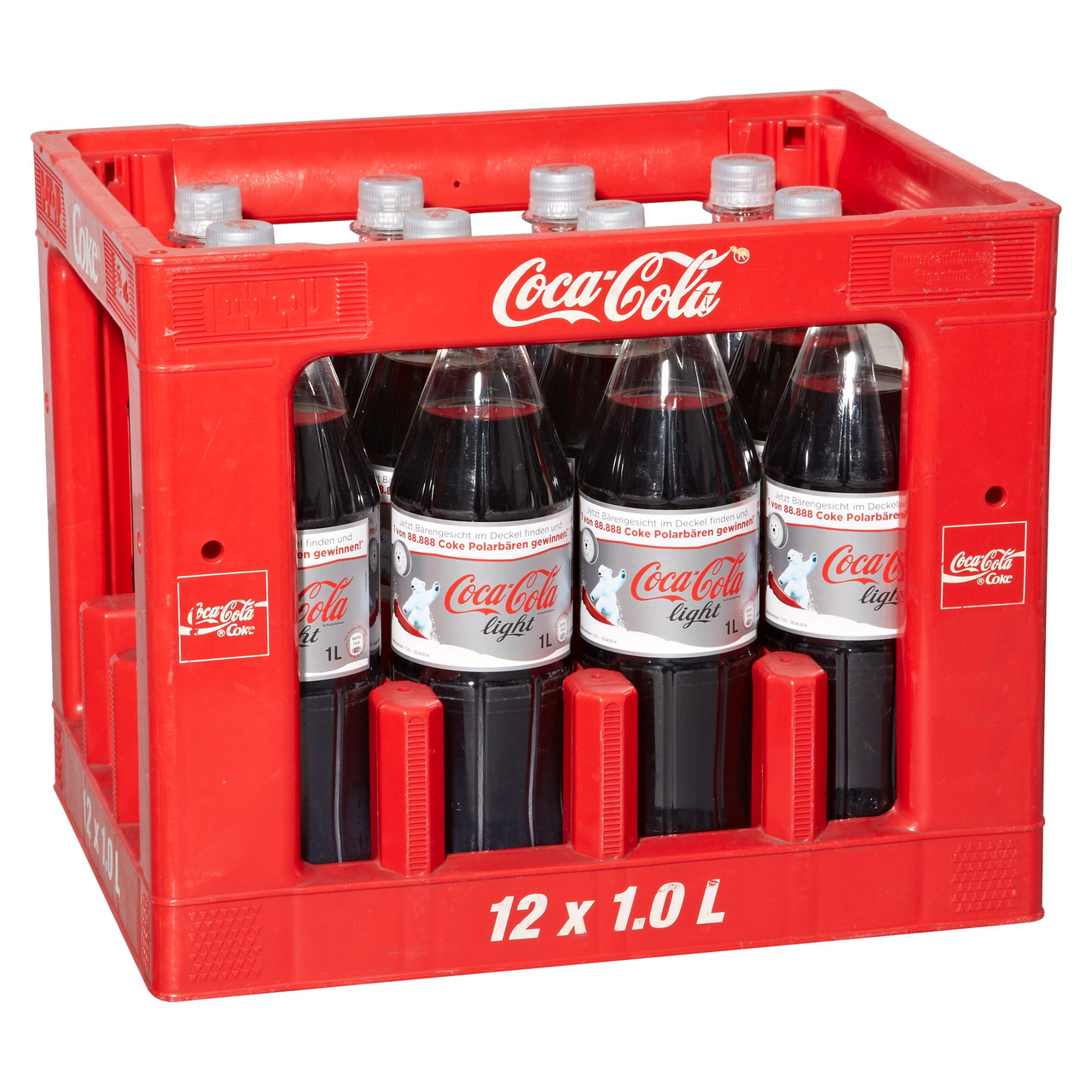 Coca-Cola Light mit Koffein, ohne Zucker - 12 x 1 l Flaschen