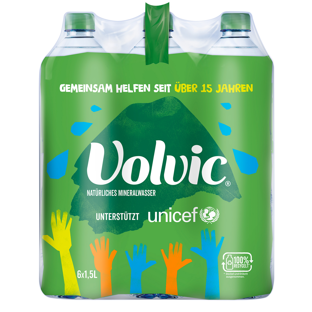 Volvic Natürliches Mineralwasser Naturell 6 x 1,5 l Flaschen
