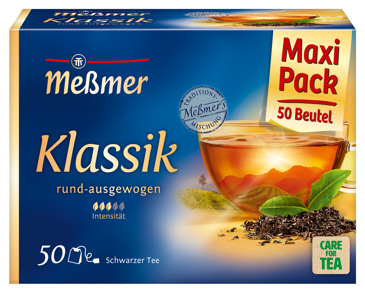 Meßmer Klassik Schwarzer Tee fein-aromatisch 50 Teebeutel - 88 g Faltschachtel