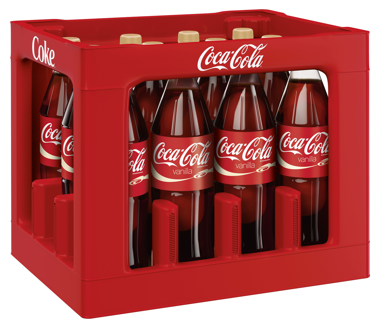 Coca-Cola FLAVORS Vanilla mit Koffein - 12 x 1 l Flaschen