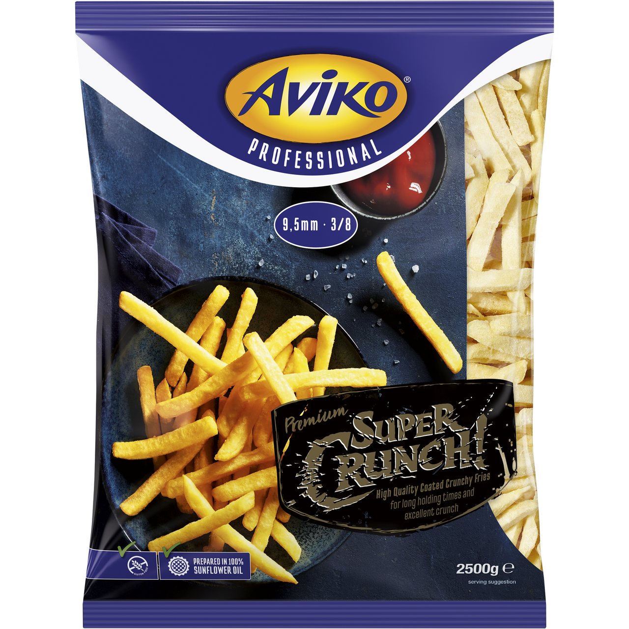Aviko SuperCrunch Frites 9,5 mm Schnitt, tiefgefroren - 2,5 kg Beutel